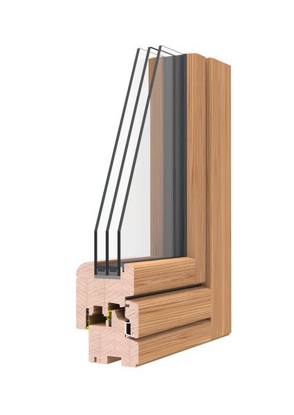sezione finestra legno classico 80