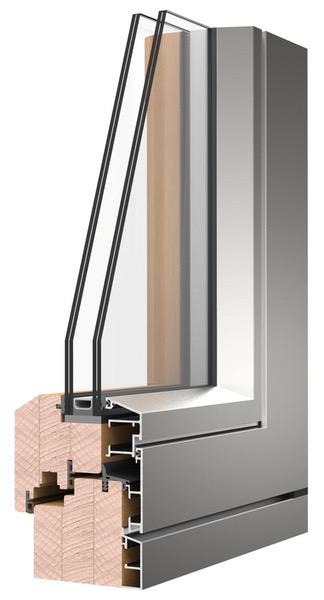 sezione finestra legno-alluminio easy