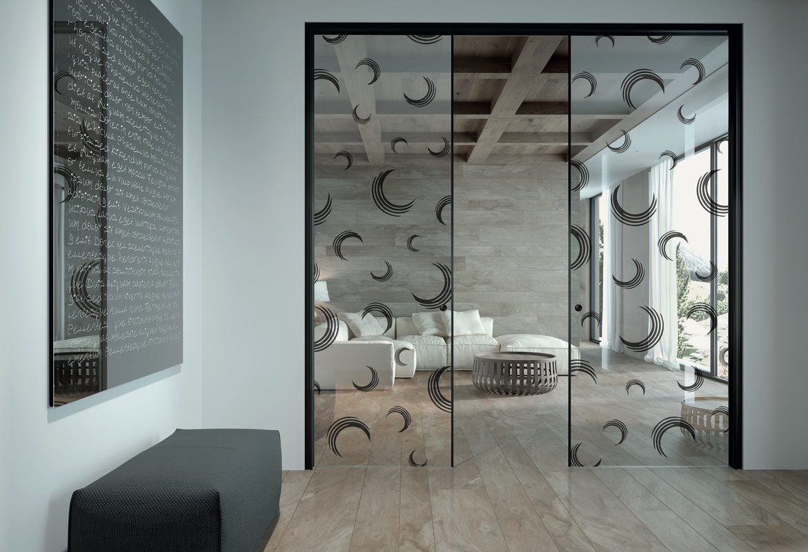  HENRY GLASS - Scorrevole interno muro a due ante 